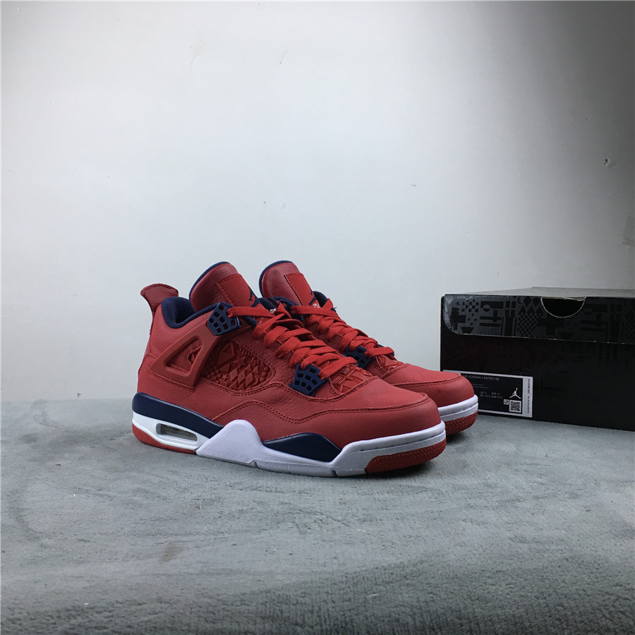 Air Jordan 4 SE FIBA Red Black White Shoes